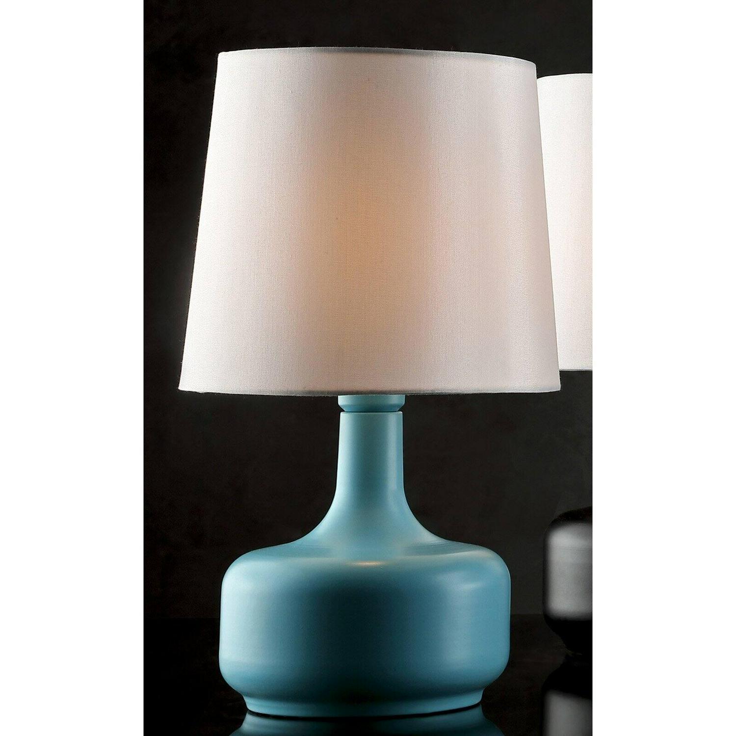 1725  CHERU POWDER WHITE MIDCENTURY MODERN TOUCH ON METAL TABLE LAMP  Crowdfused