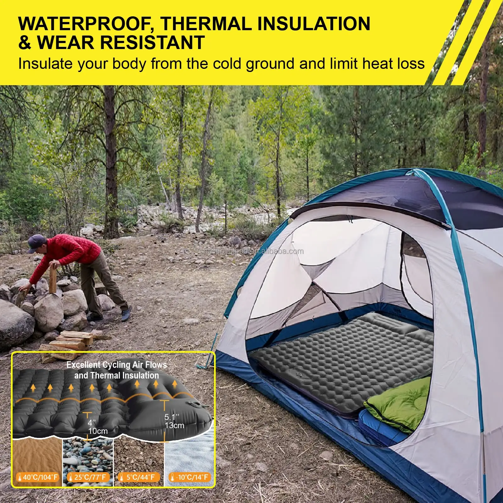 New Arrival Outdoor Wholesale 2 person Ultralight Air Inflating Camping Sleeping Pad