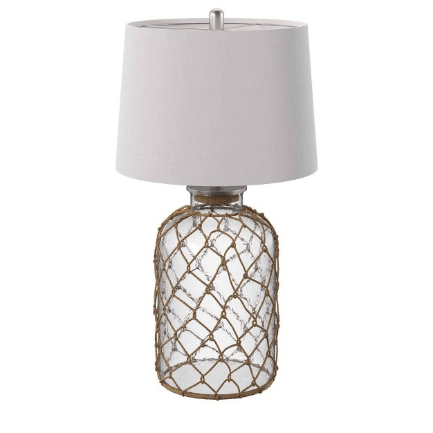 3 way Seeded Netted Rope Glass Table Lamp Stylecraft