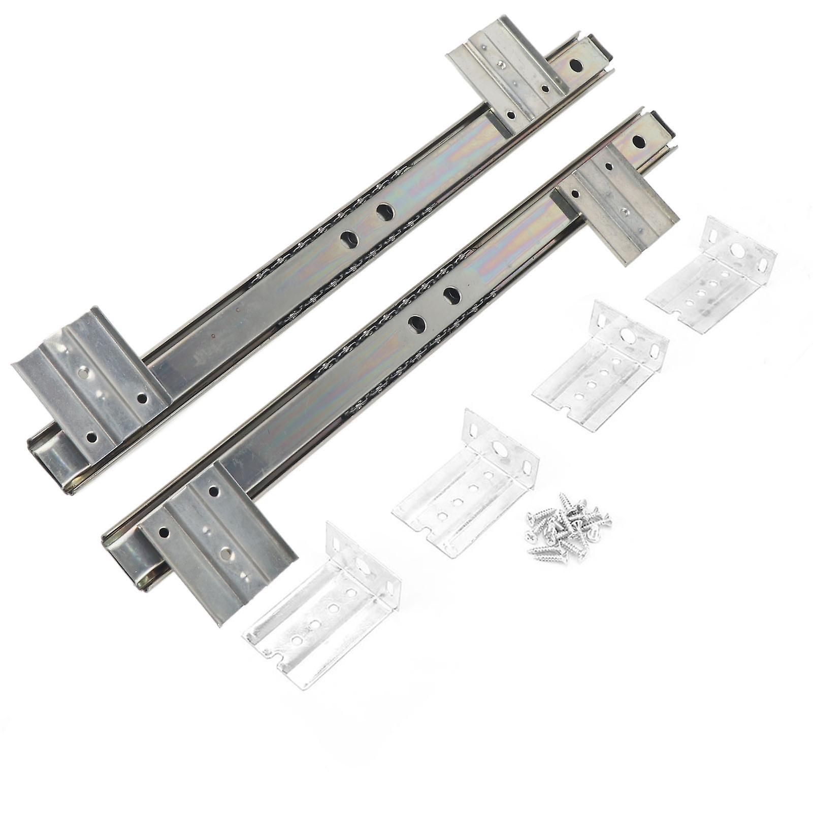 2pcs Thickened Cold Rolled Steel Computer Desk Keyboard Slide Rail Bracket(white)