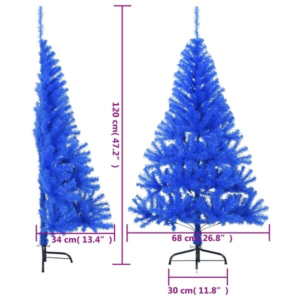 vidaXL Christmas Tree Decoration Artificial HalfCircle Tree with Stand PVC