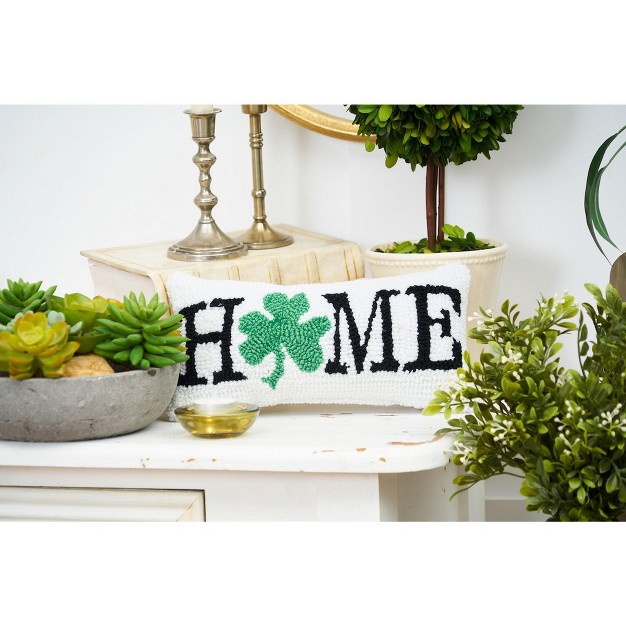 X 12 quot Shamrock Home St Patrick x27 s Day Hooked Pillow