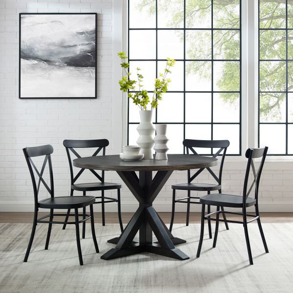 Hayden 5Pc Round Dining Set W/Camille Chairs