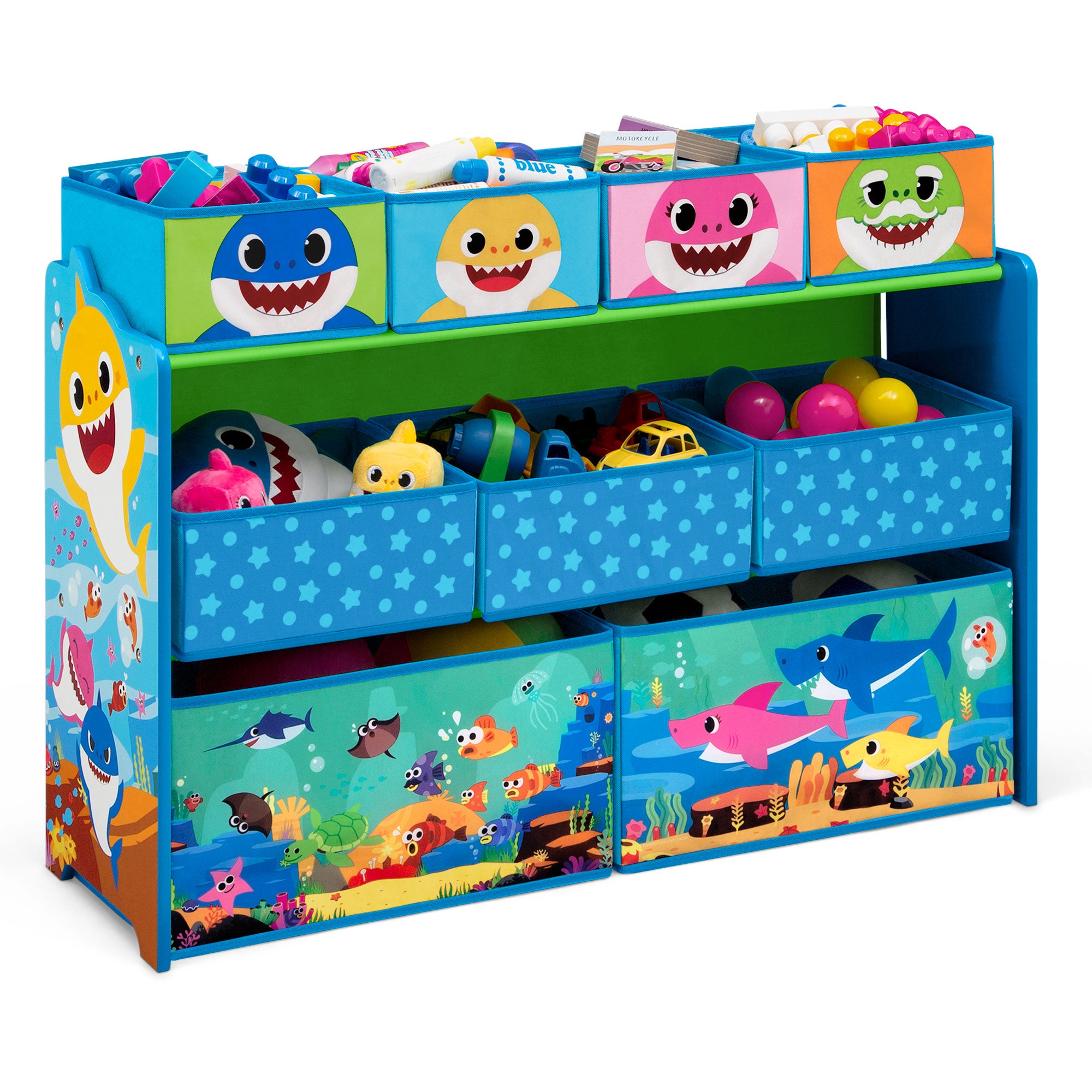 Baby Shark Deluxe 9 Bin Design and Store Toy Organizer by Delta Children