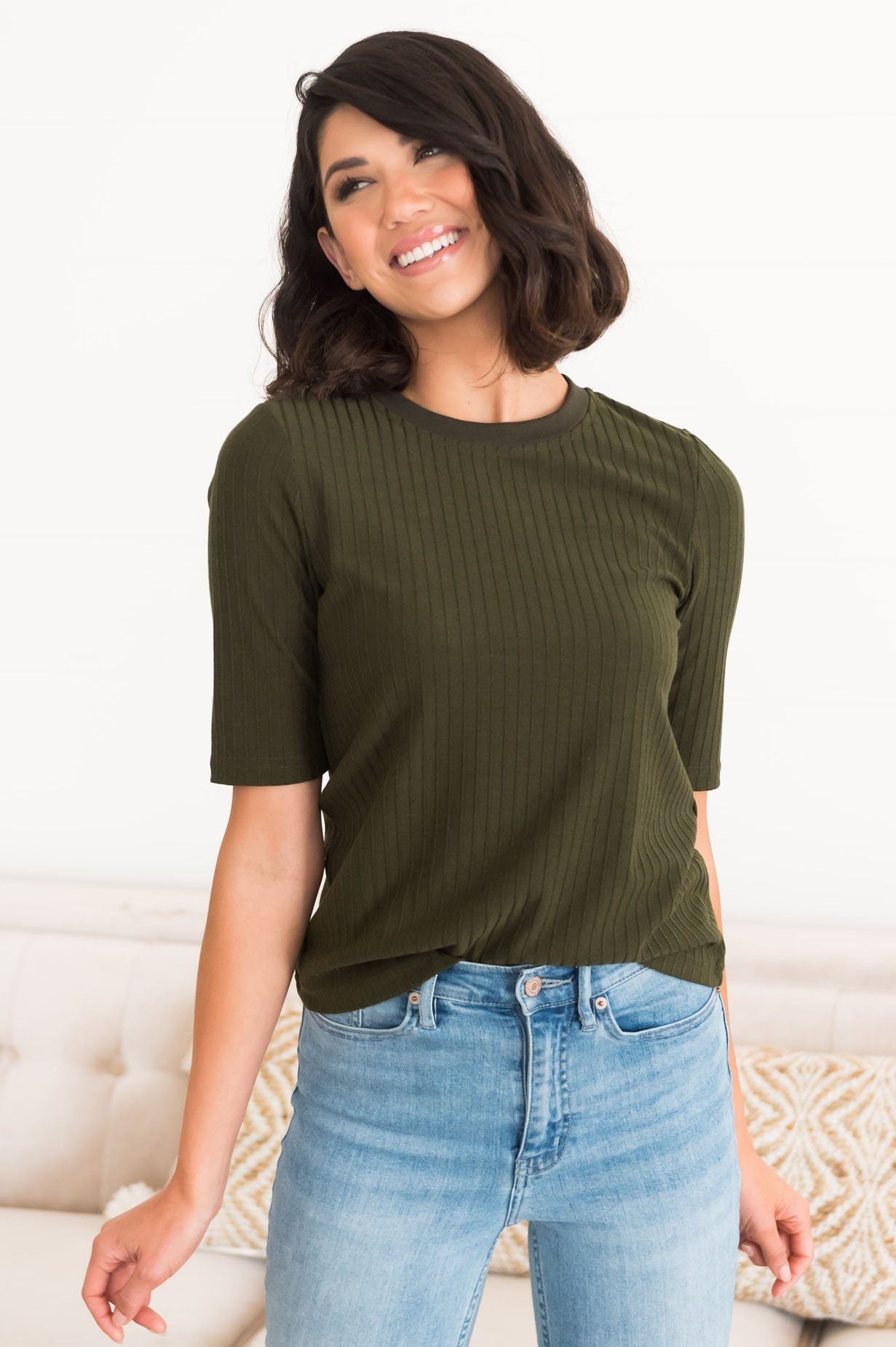 Falling For Basics Modest Blouse