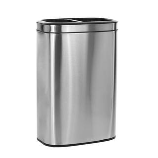 Alpine Industries 10.5 Gal. Stainless Steel Open Top Dual Compartment Trash Can 470-R-40L