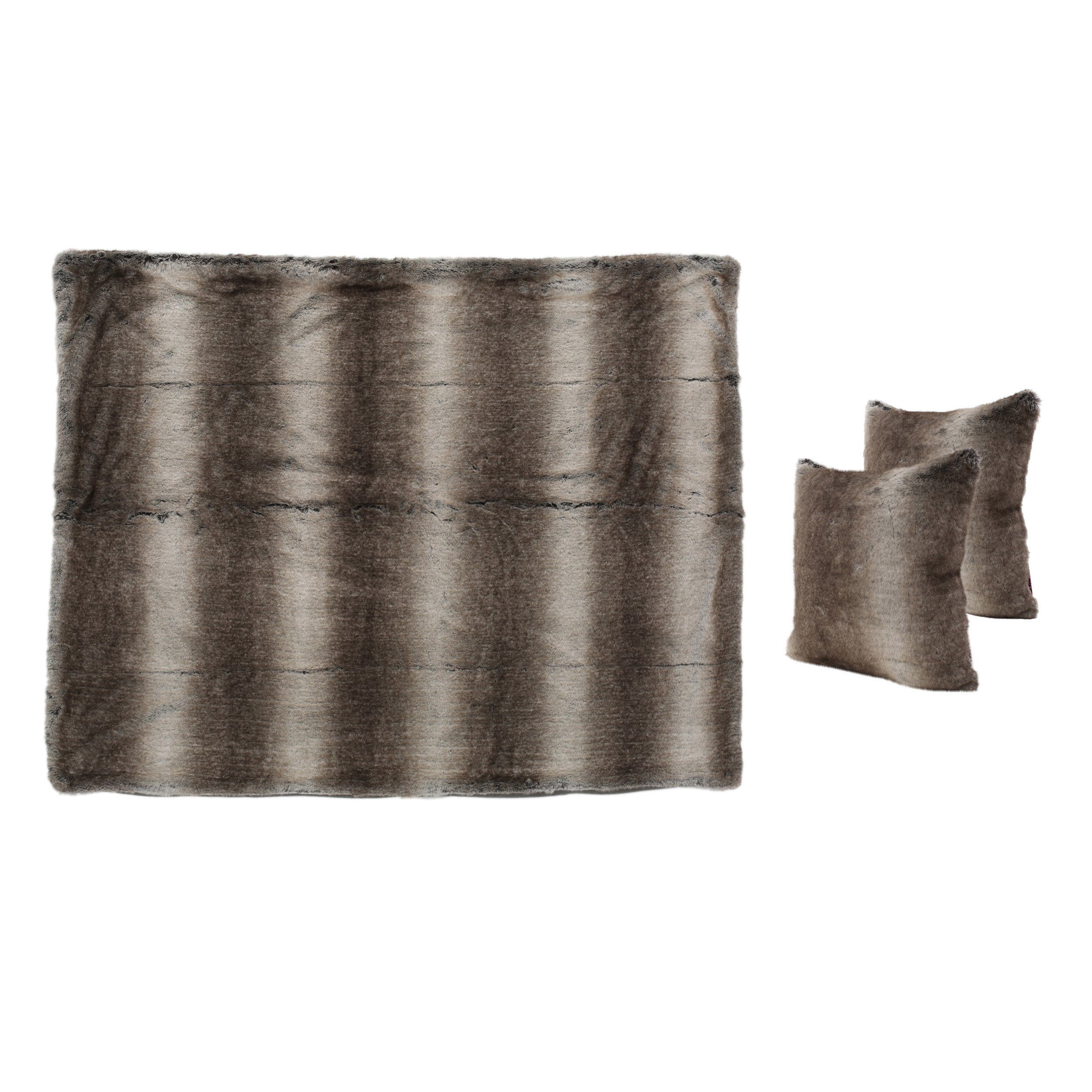 Trepida Faux Fur Pillows and Throw Blanket Combo (Set of 3)