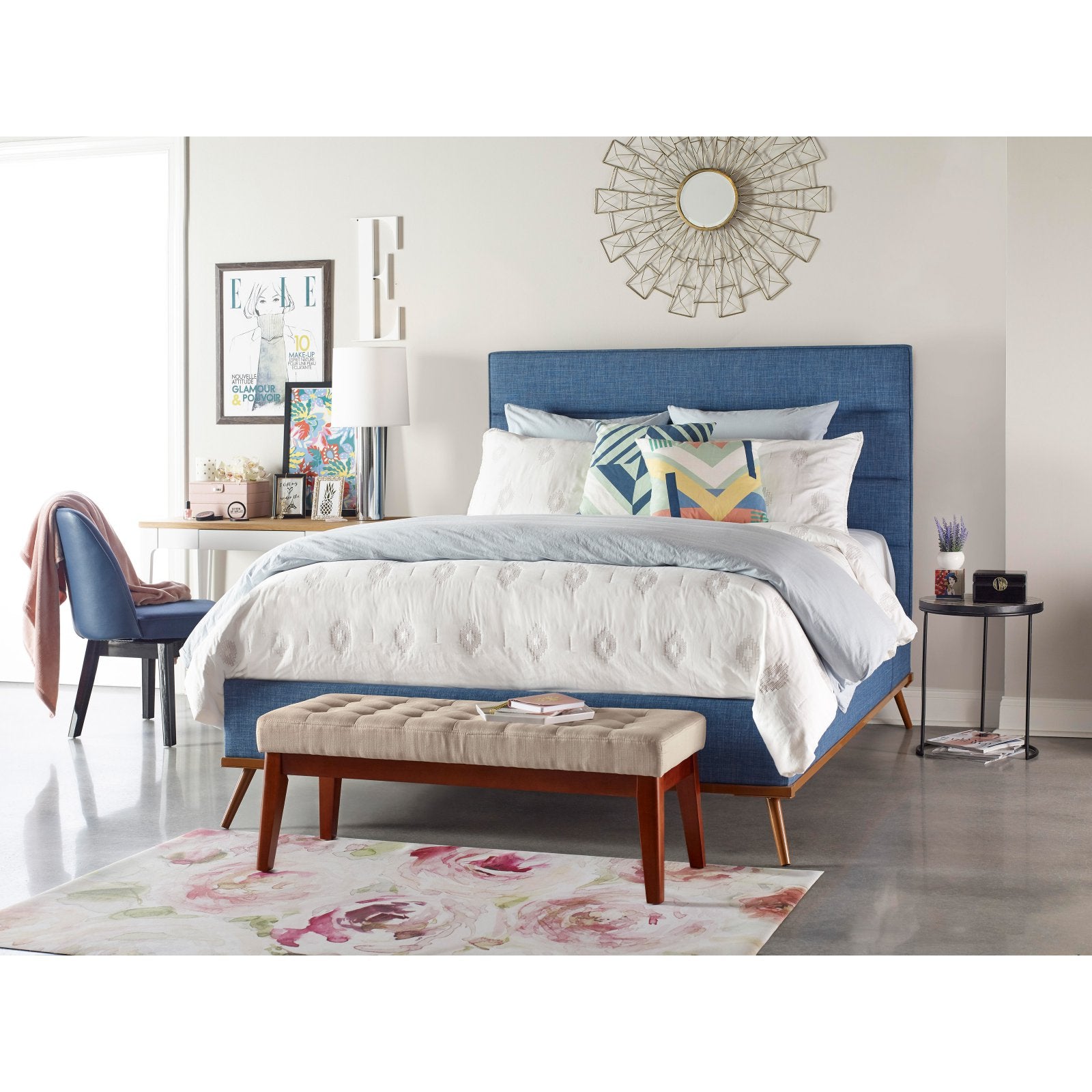 Elle Decor Claire Tufted Bedroom Bench