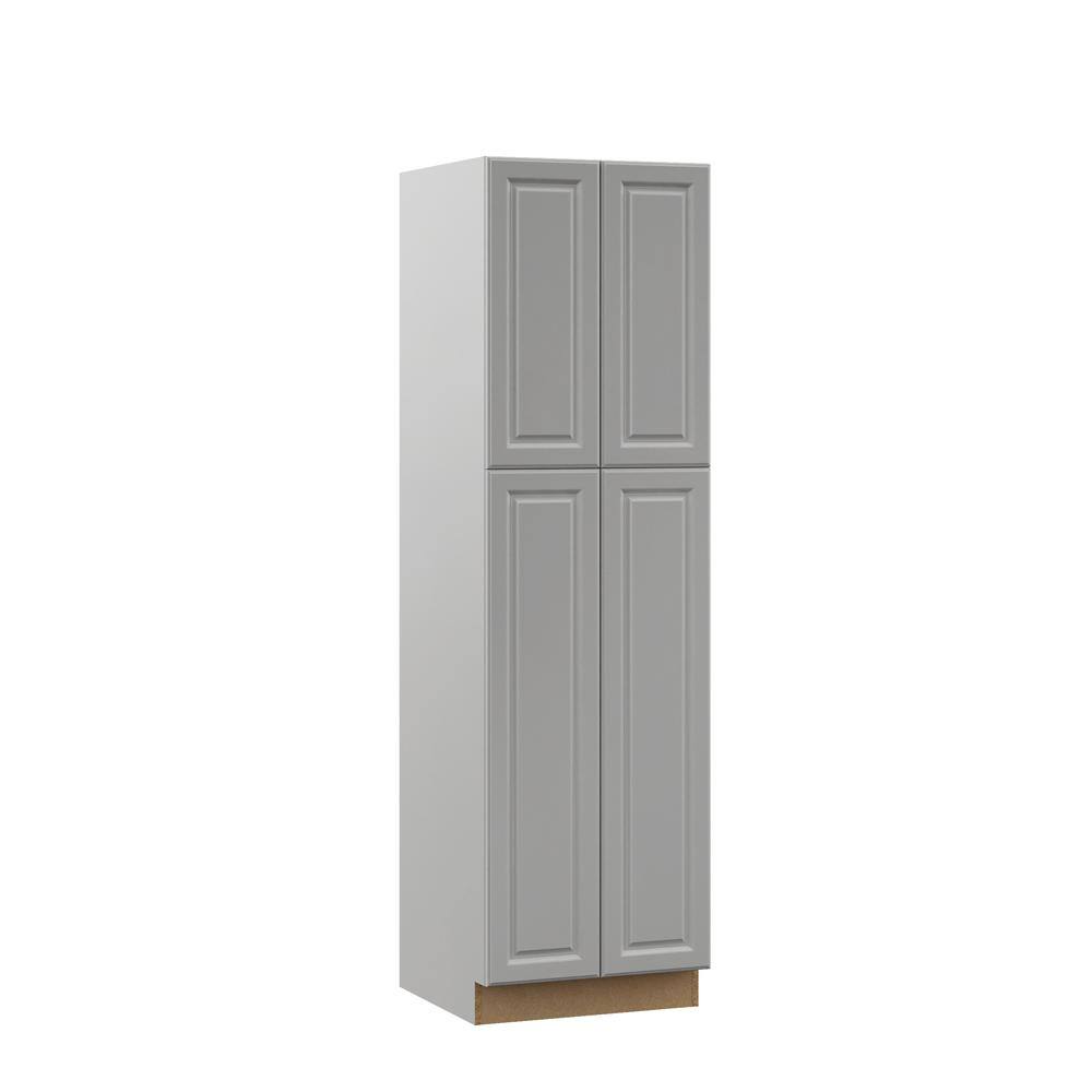 Hampton Bay Designer Series Elgin Assembled 24x84x23.75 in. Pantry Kitchen Cabinet in Heron Gray T2484-ELGR