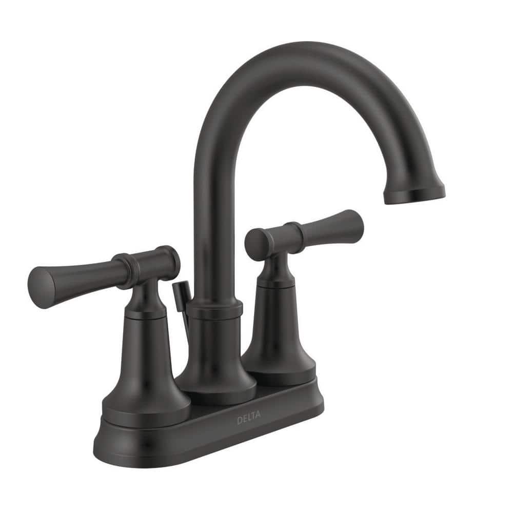 Delta Chamberlain 4 in Centerset 2Handle Bathroom Faucet in Matte Black