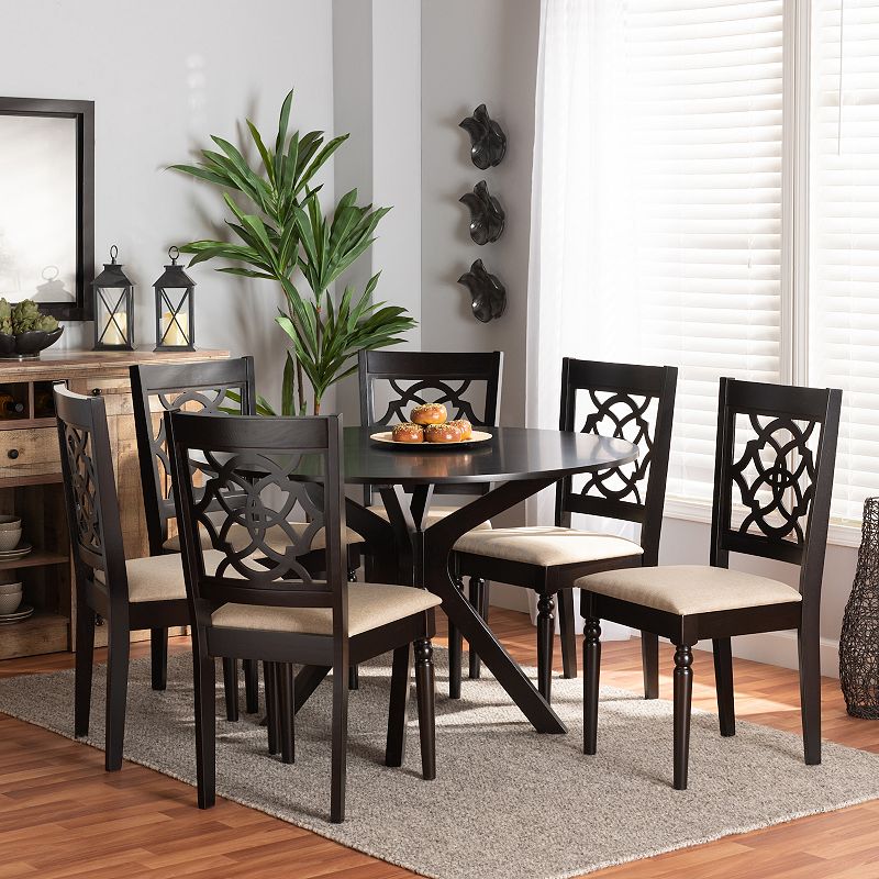 Baxton Studio Sadie Dining Table and Chair 7-piece Set