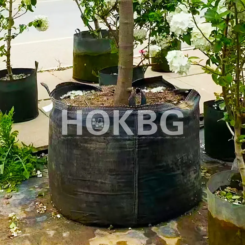 HOKBG Customized 40 gallon Eco Friendly Anti UV Woven polypropylene Fabric planter Bags garden pots   planters bags