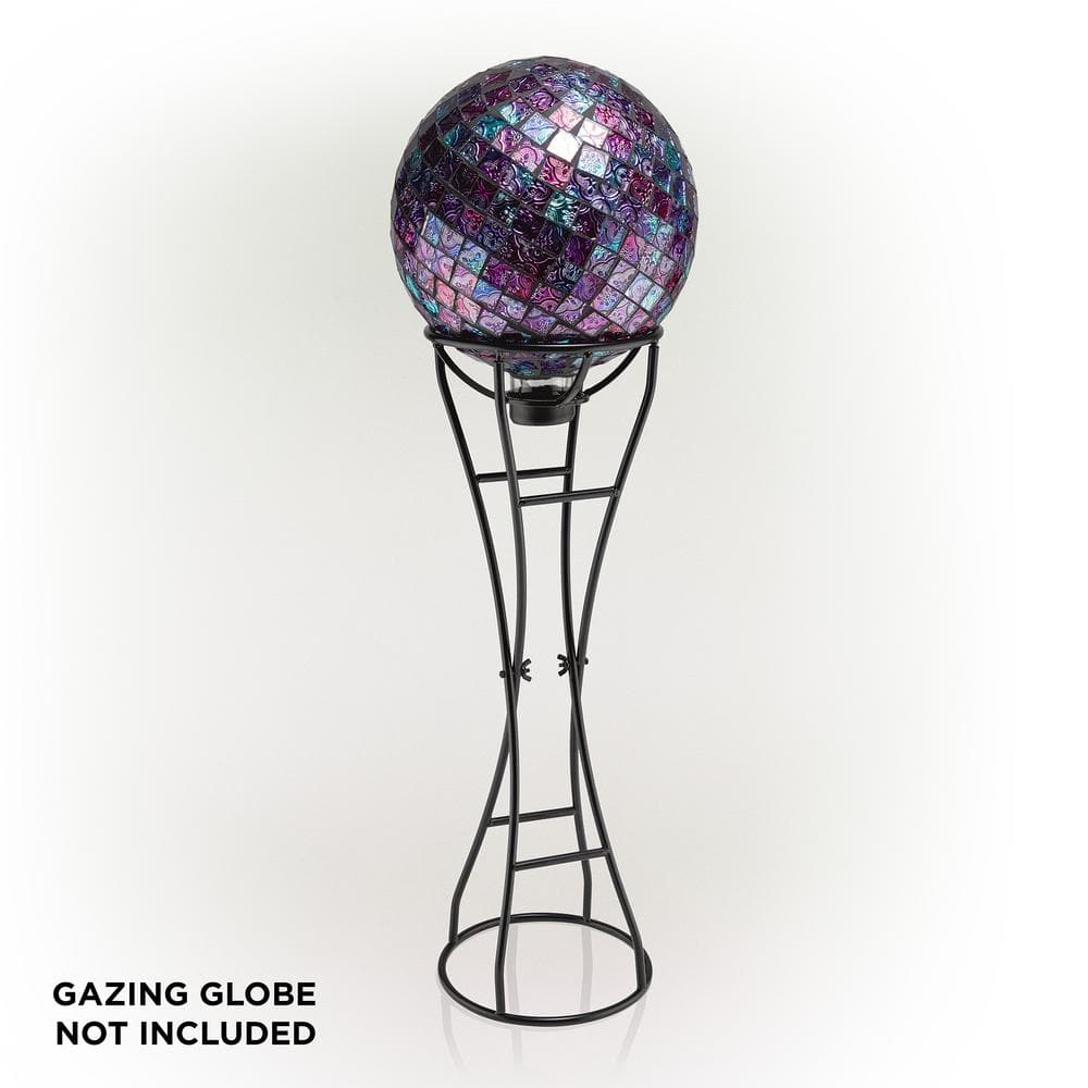 Alpine Corporation 24 in. Tall Indoor/Outdoor Metal Gazing Globe Display Stand, Black SLL1774HH