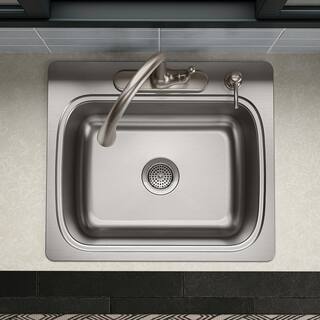 KOHLER Verse Stainless Steel 25 in. Single Bowl Drop-In Kitchen Sink K-RH28896-4-NA