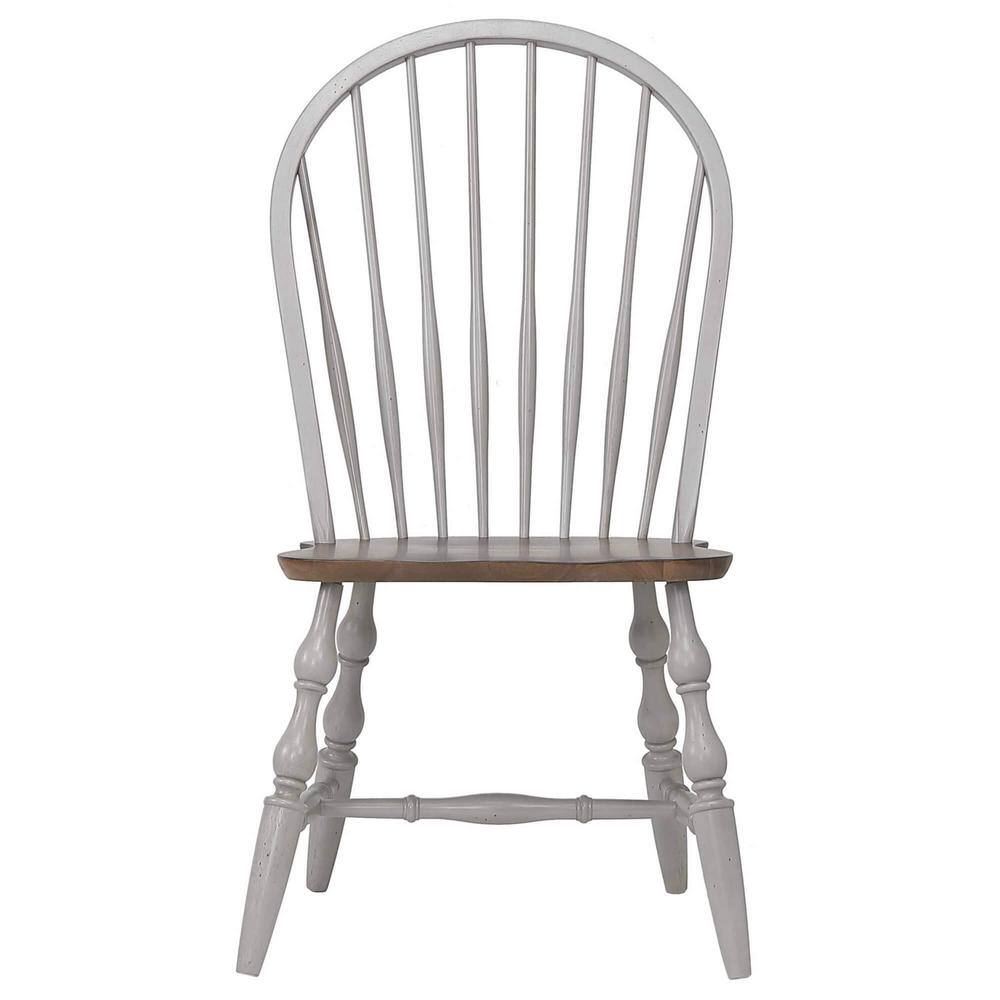 AndMakers Distressed Light Gray and Nutmeg Brown Side Chair (Set of 2) BH-CG-C30-GO-2