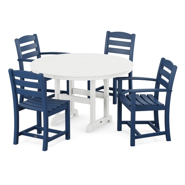 POLYWOOD La Casa Café 5Piece Round Farmhouse Dining Set