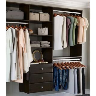 Closet Evolution 120 in. W - 144 in. W Espresso Wood Deluxe Closet System TR62