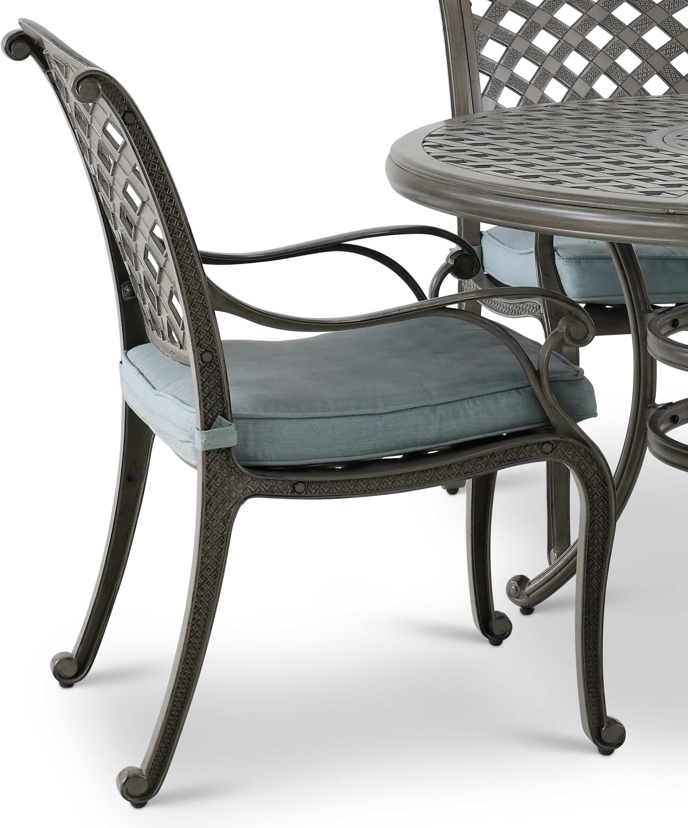 Macan Gray Metal 5 Piece Round Patio Dining Set