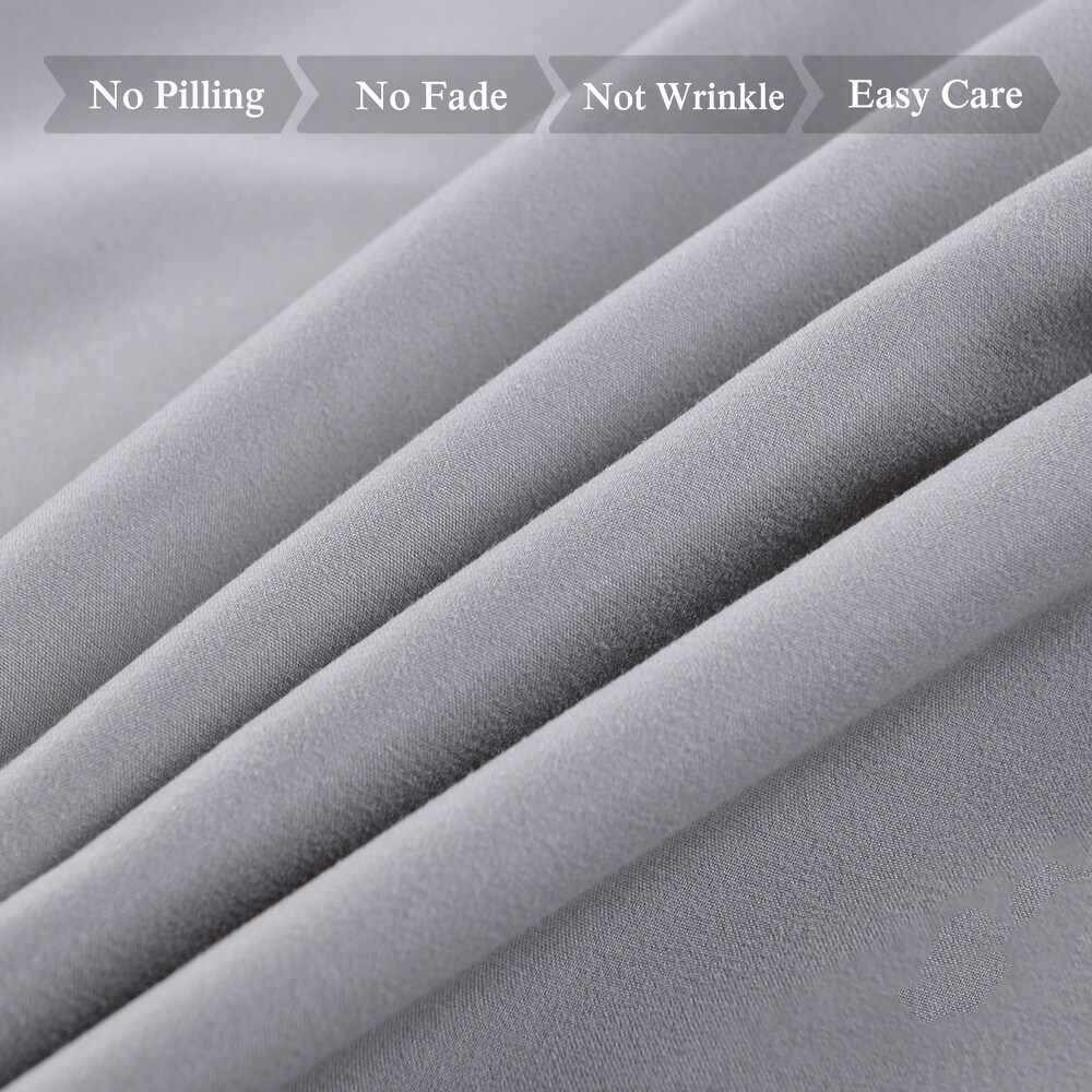 Premium Embroidered 4 Piece Microfiber Bed Sheet Set