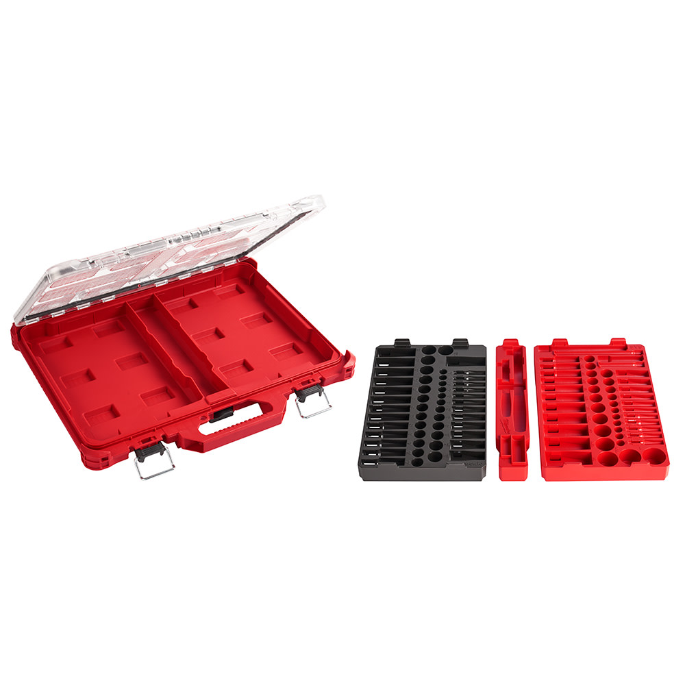 1/4 and 3/8”  106pc Ratchet and Socket Set in PACKOUT ; SAE and Metric ;