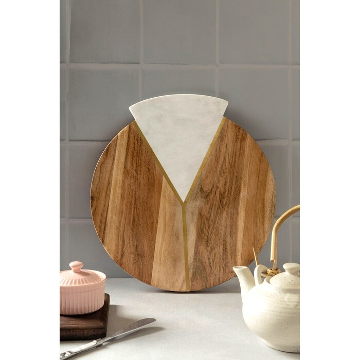 Delane Marble   Wood Cutting Board