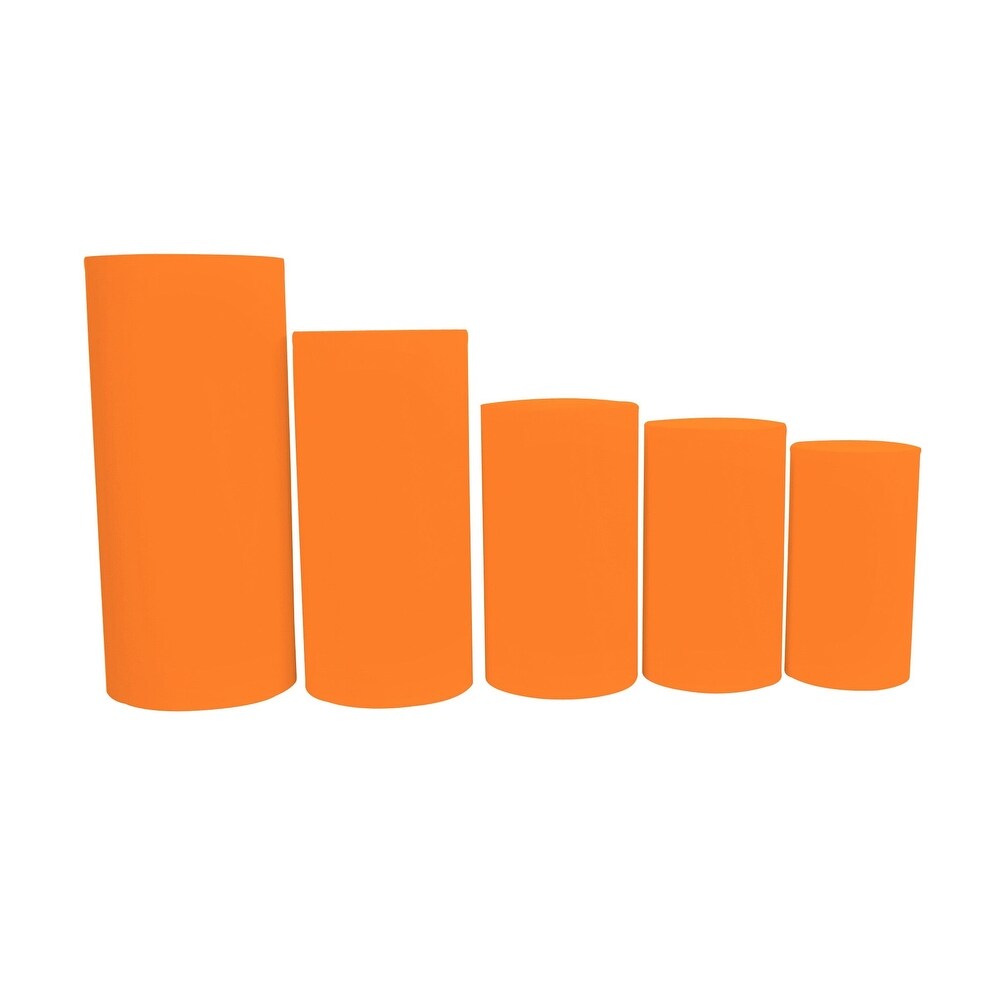 5 Pcs Orange Covers Only for Cylindrical Cake Display Pillar Round Pedestal