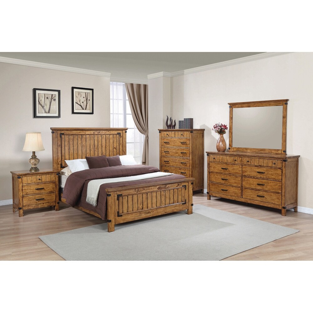 Corvallis Rustic Honey 2 piece Panel Bedroom Set with Chest