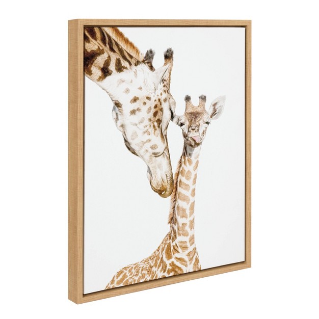 X 24 quot Sylvie Mother Baby Giraffe Portrait Canvas By Amy Peterson Natural Kate amp Laurel All Things Decor