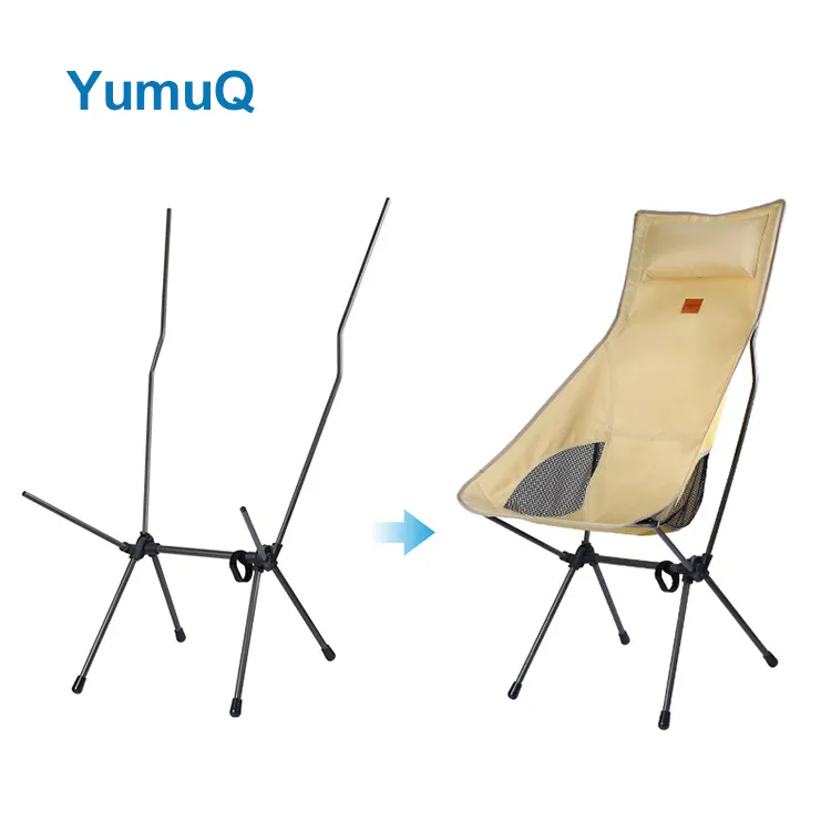 YumuQ Aluminum oy Frame High Back Folding Family Light Cheap Outdoor Camping Garden Round Moon Chair