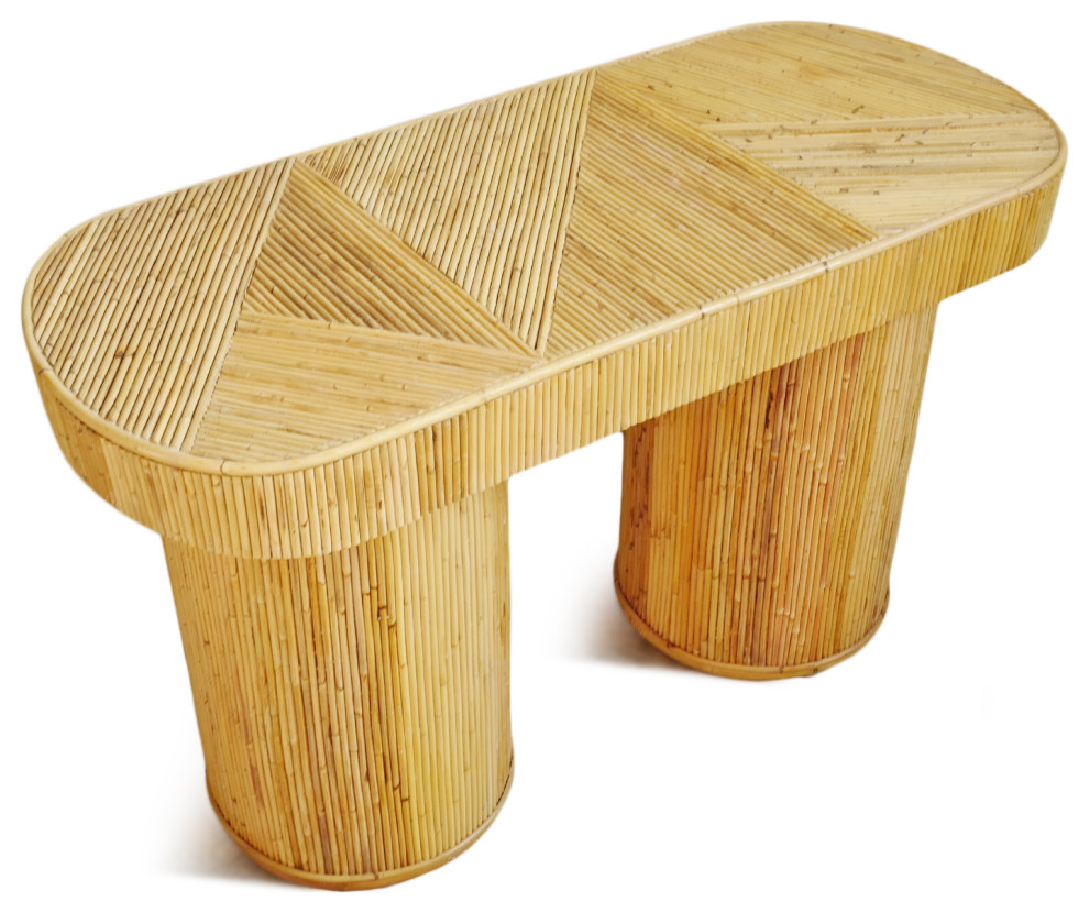 Deco Rattan Stick Console Table   Tropical   Console Tables   by Design Mix Furniture  Houzz