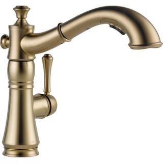 Delta Cassidy Single-Handle Pull-Out Sprayer Kitchen Faucet In Champagne Bronze 4197-CZ-DST