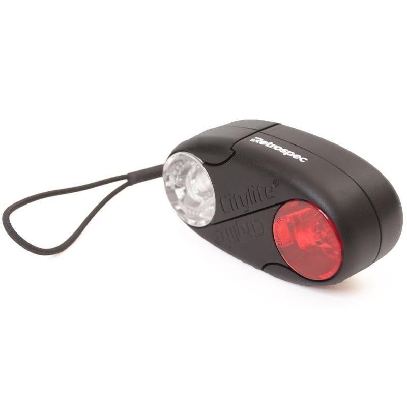 Retrospec CityLite Interlocking Bike F&R Combination Light Set - Black