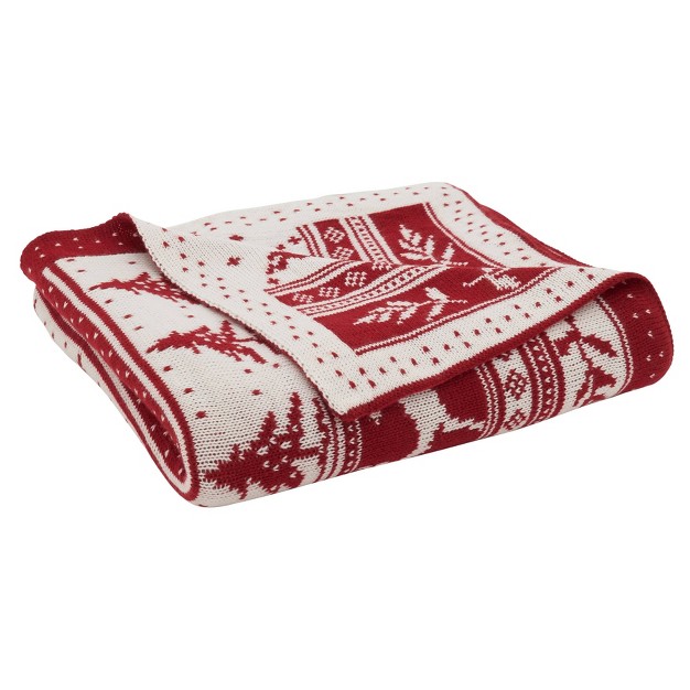 Christmas Sweater Design Throw Blanket Red Saro Lifestyle