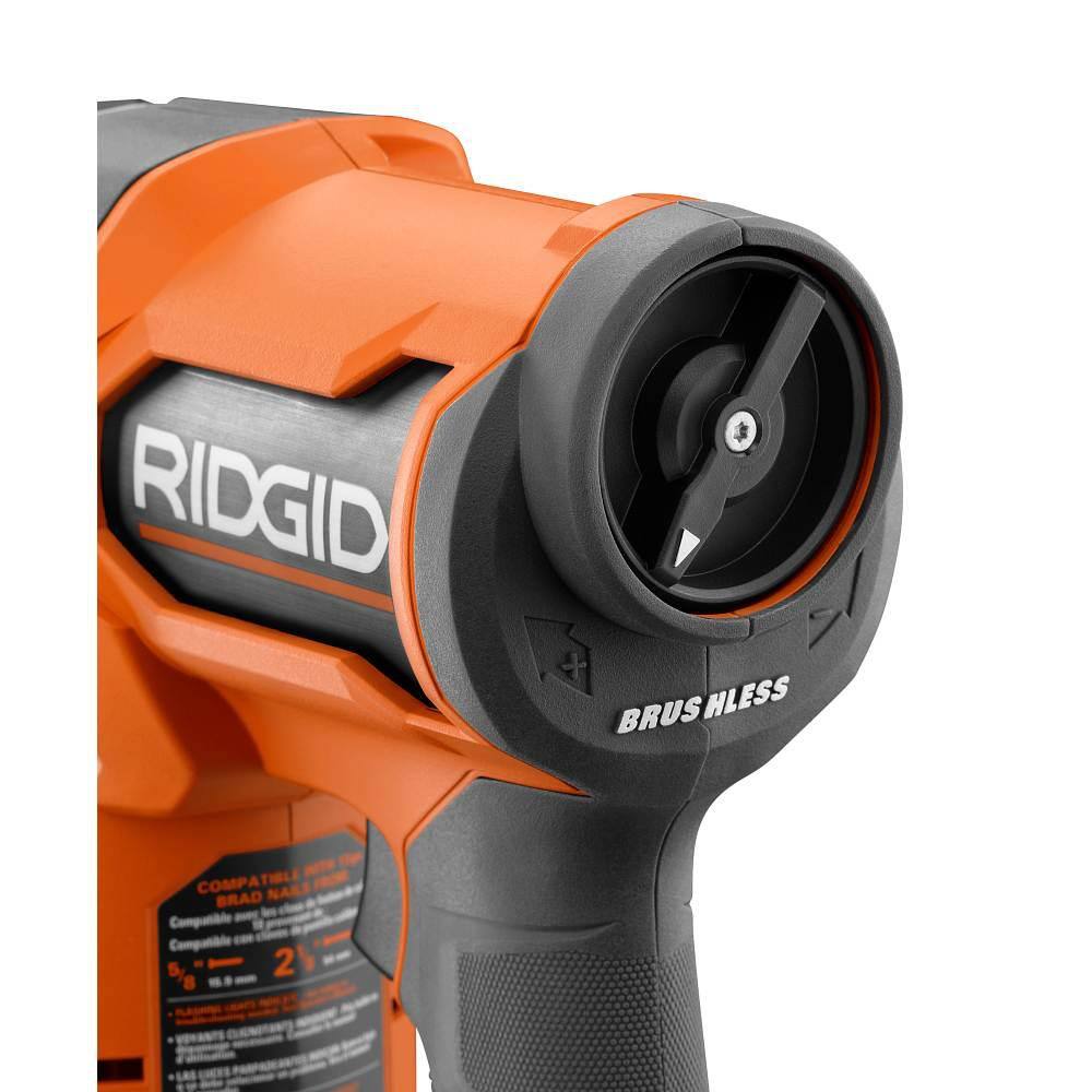 RIDGID 18V Brushless Cordless 16-Gauge Straight Finish Nailer with 18V Brushless Cordless 18-Gauge Brad Nailer (Tools Only) R09892B-R09891B