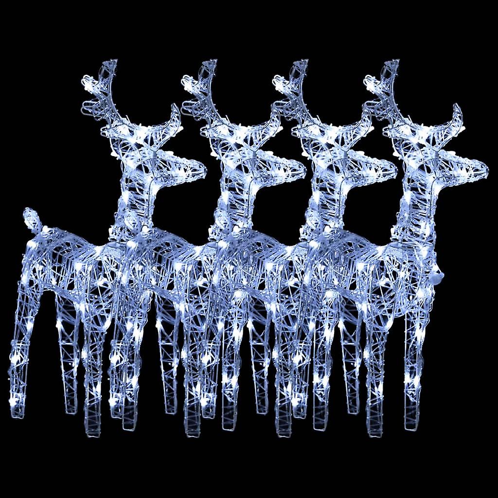 Vidaxl Christmas Reindeers 4 Pcs Cold White 160 Leds Acrylic