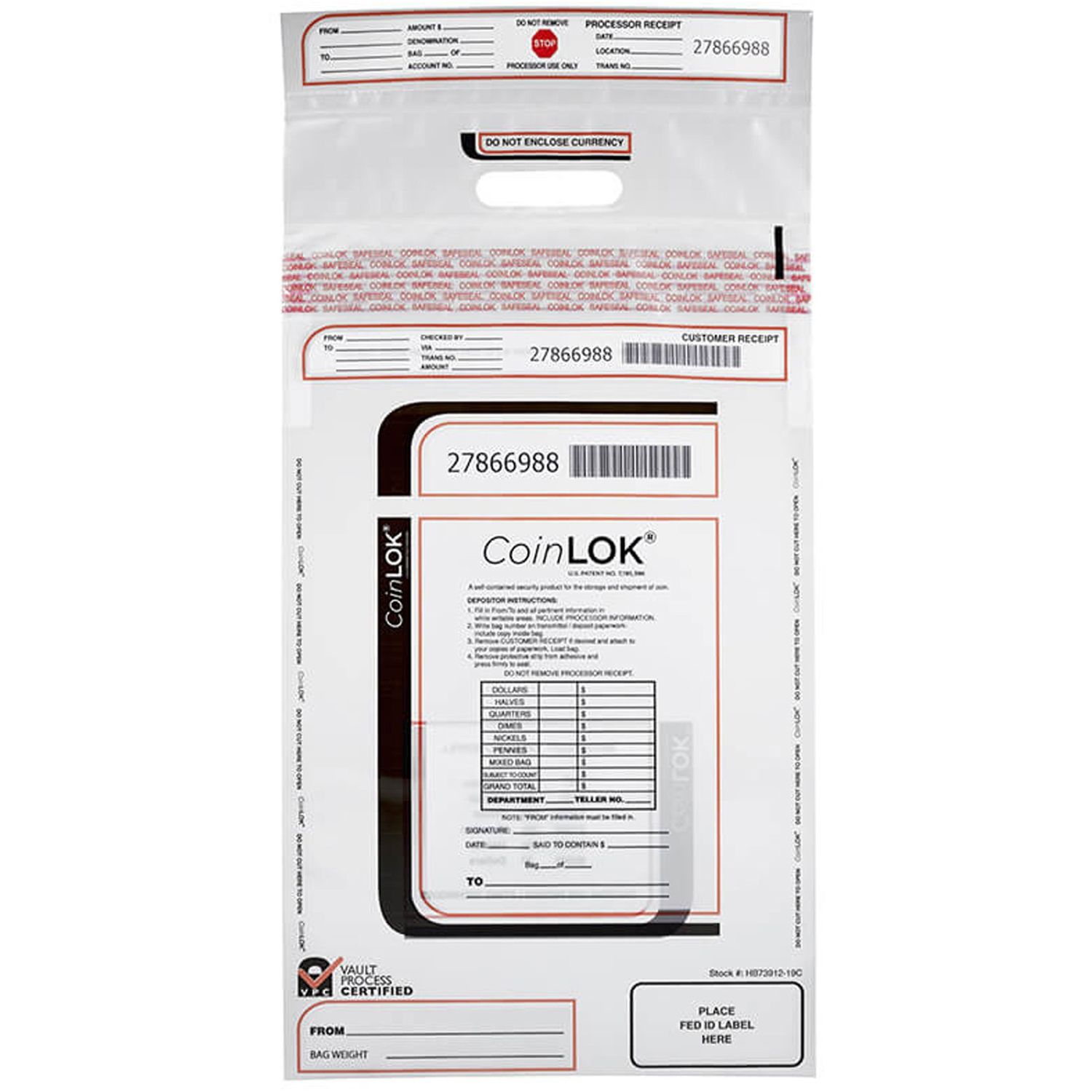 CoinLOK Plastic Coin Bags by CONTROLTEK USA CNK585407