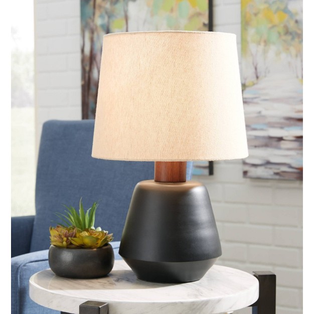 Ancel Metal Table Lamp Black brown Signature Design By Ashley