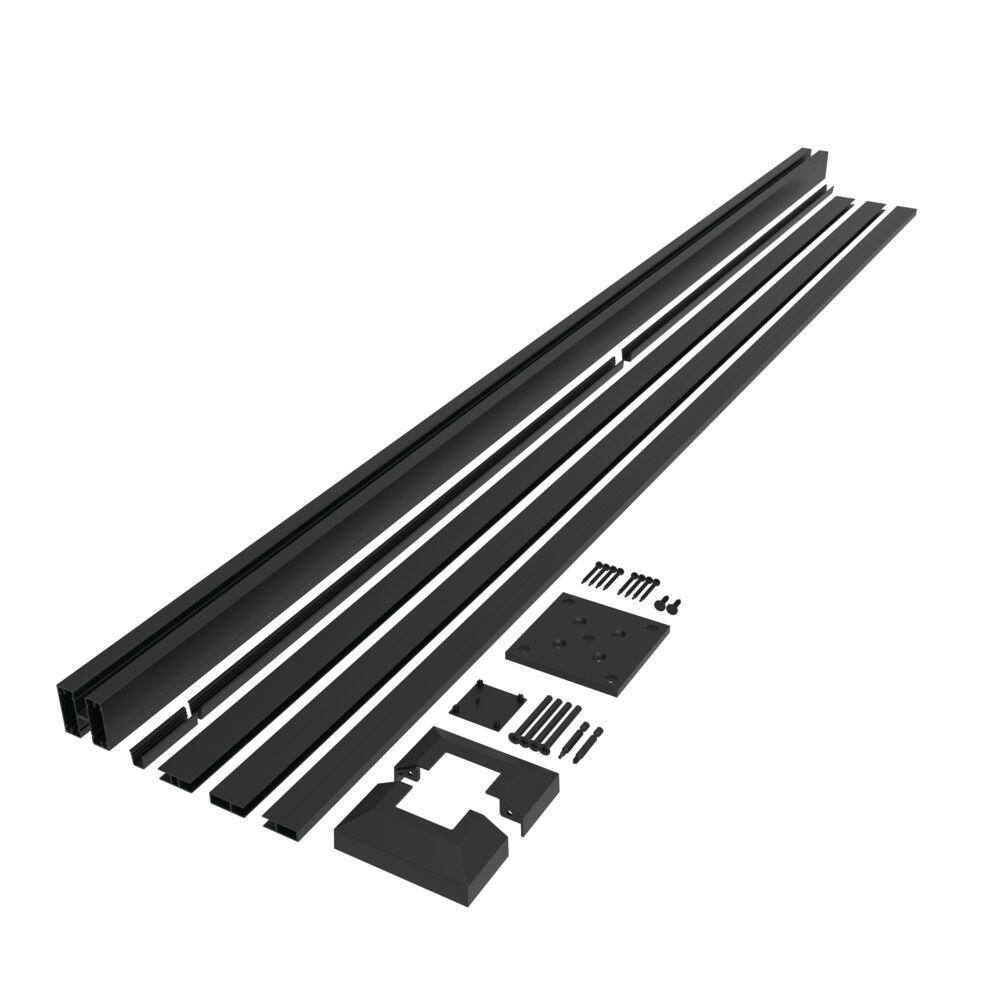 Barrette Outdoor Living 3 ft. x 6 ft. Matte Black Aluminum Decorative Screen Panel Line Post Extension Kit 73050435