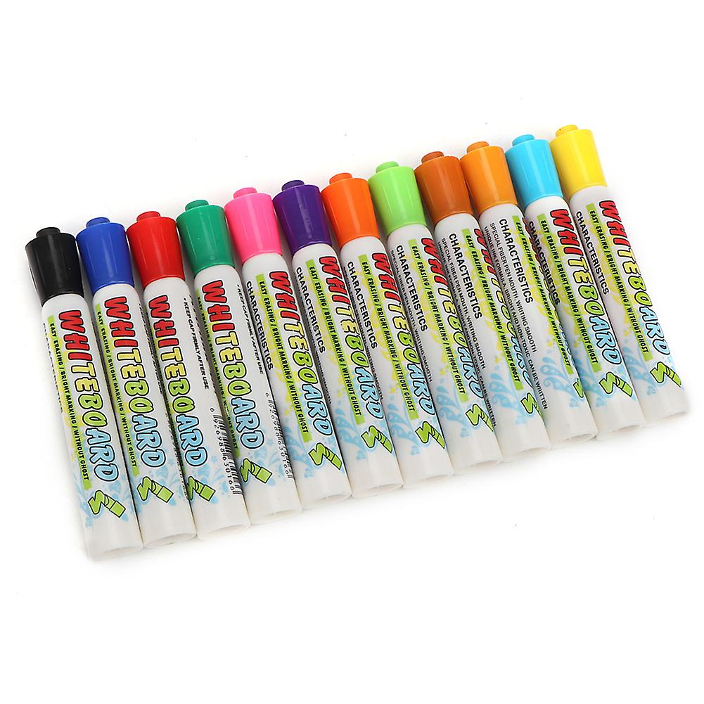 12 Colors Easy Wipe Diy Children Kids Erasable Markers Liquid Chalk Pens Set