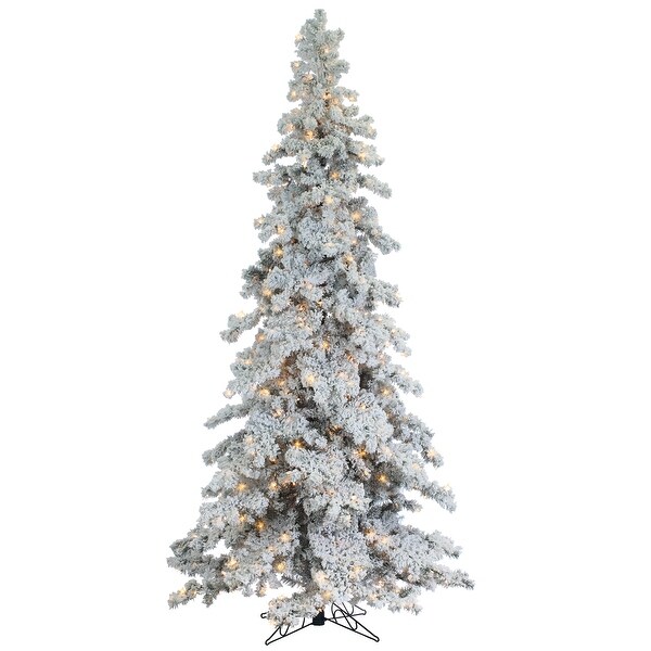 9 Foot Heavily Flocked Layered Spruce with 750 clear lights