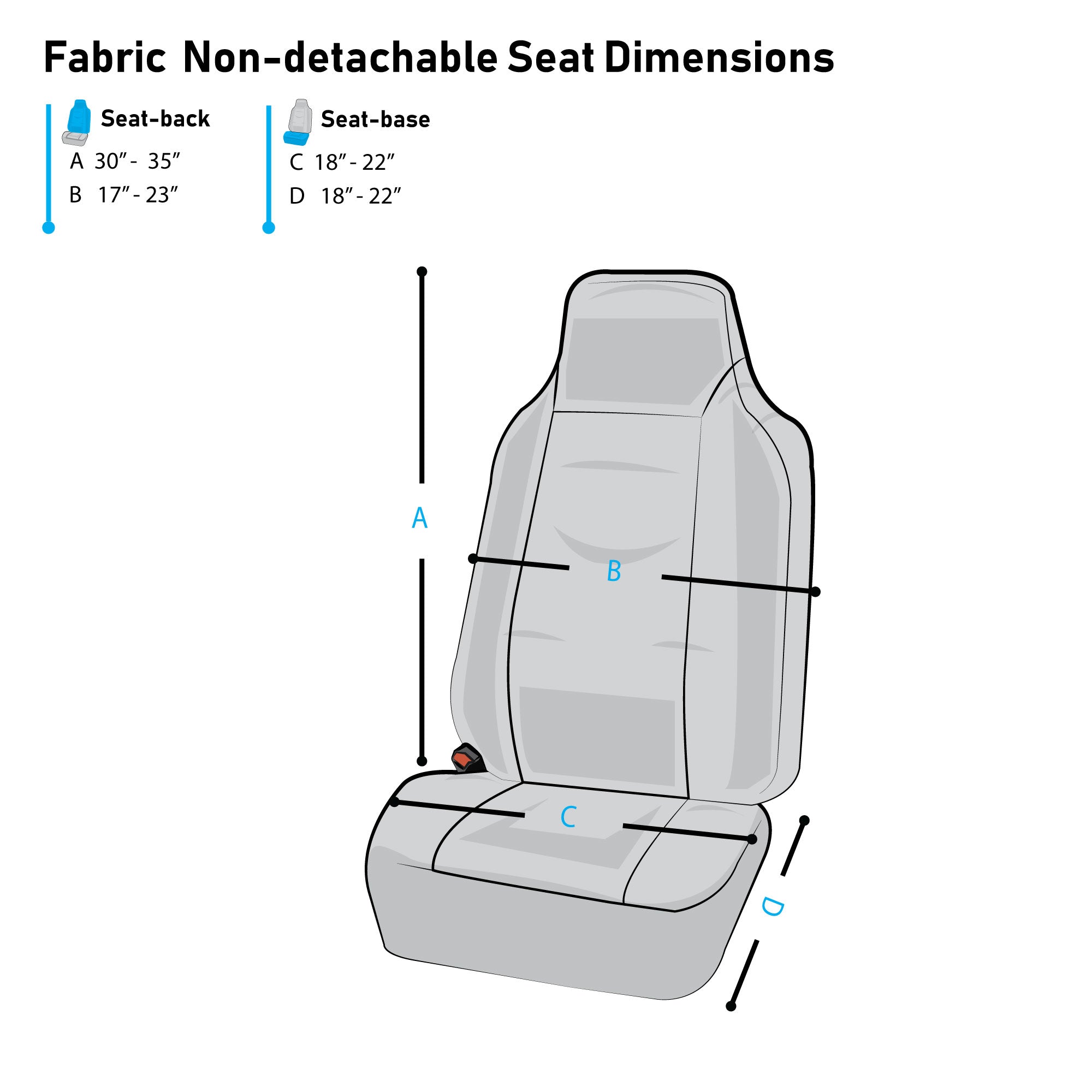 FH Group Flat Cloth AFFB351GRAY102 Gray Flat Cloth Front Set Car Seat Cover with Air Freshener