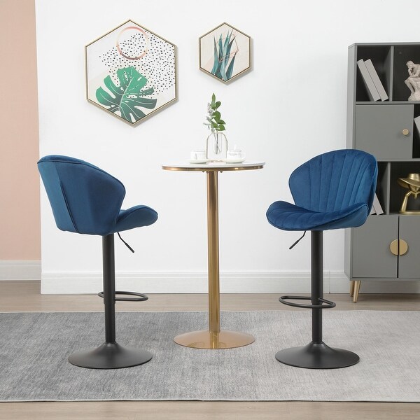 Bar Stools Set of 2 - Adjustable with Back and Footrest， Easy to Assemble Counter Height for Kitchen and Bar