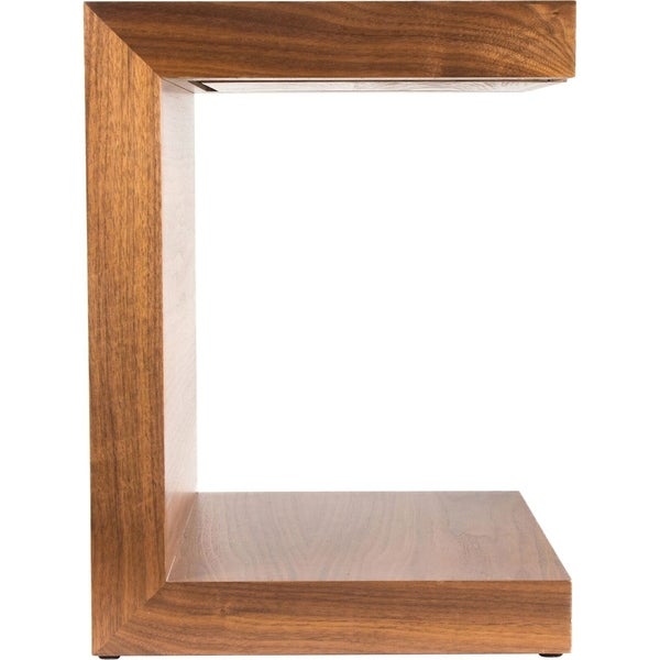 Aurelle Home Carson Wood C Shaped Accent Table