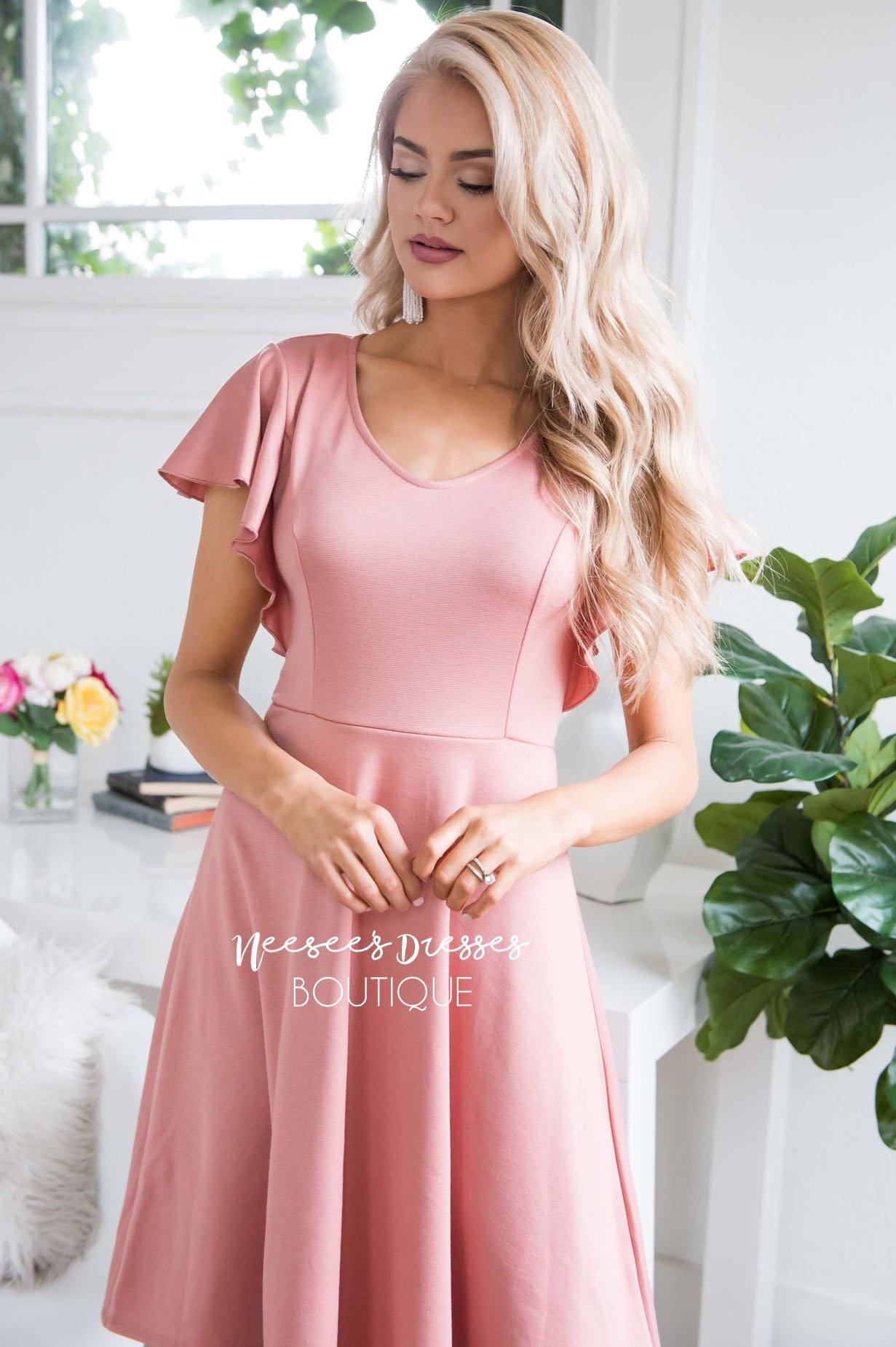 The Daisie Ruffle Shoulder Dress