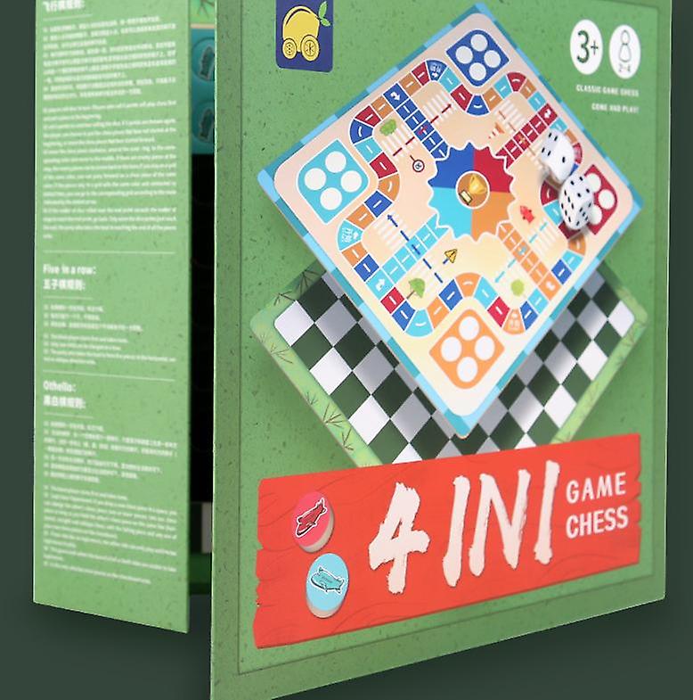 2 In 1 Wooden Magnetic Board Game-flying Chess Snake Chess