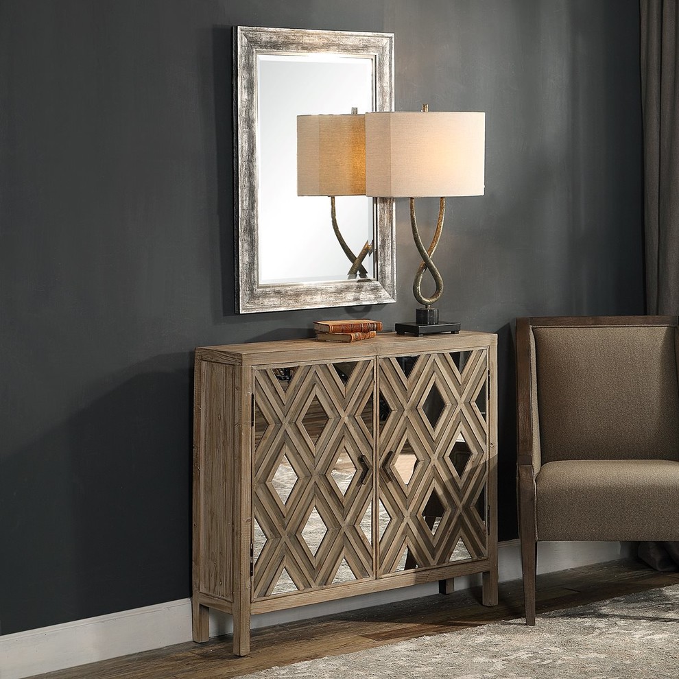 Uttermost Tahira Mirrored Accent Cabinet   Transitional   Accent Chests And Cabinets   by Better Living Store  Houzz