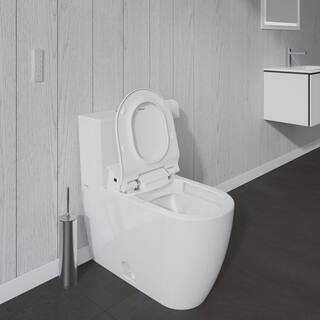 Duravit 1-Piece 0.92 GPF Dual Flush Elongated Toilet in White with HygieneGlaze Seat Not Included 2173512001