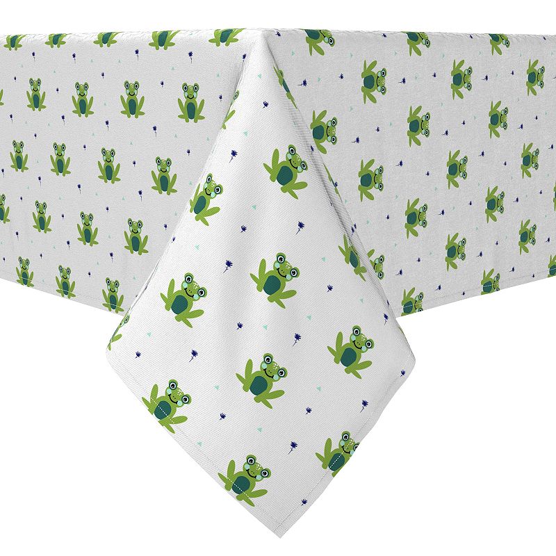 Rectangular Tablecloth， 100% Cotton， Frogs in the Pond