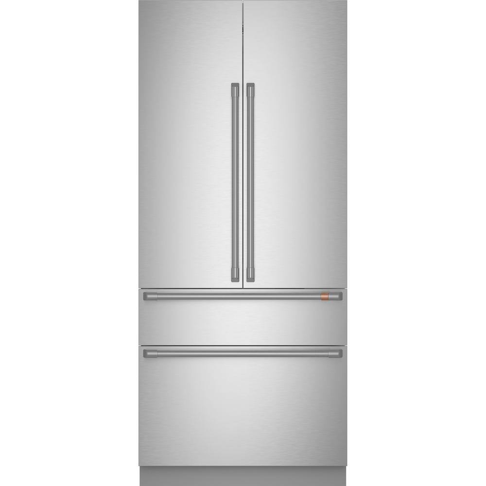 Cafe 36 in. 20.1 cu. ft. Built-In Four Door French Door Refrigerator in Stainless Steel CIP36NP2VS1