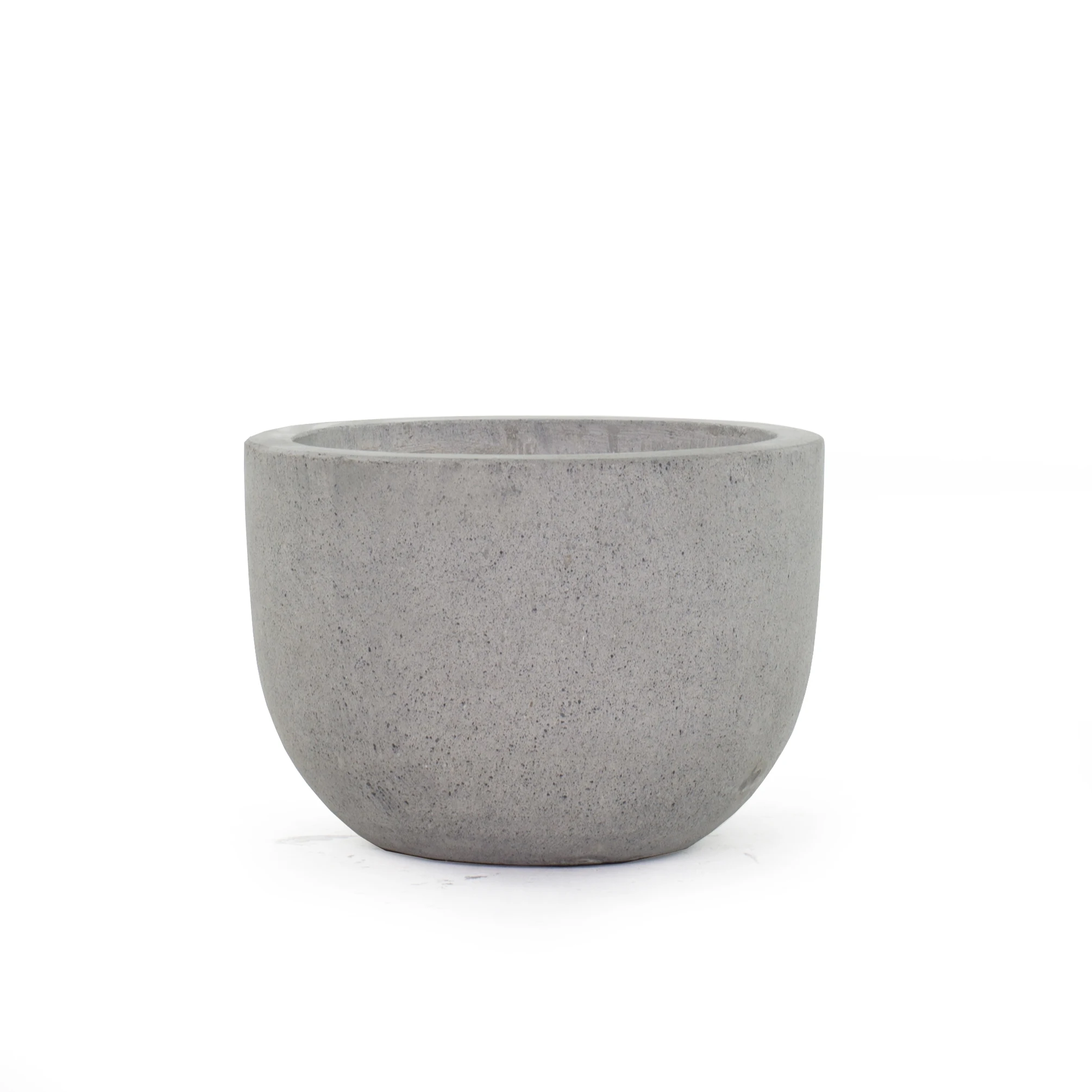 Low Bowl Shape Lightweight Concrete Flower Pots And Planter Urn Mix Stone For Large Outdoor Plant Ideas